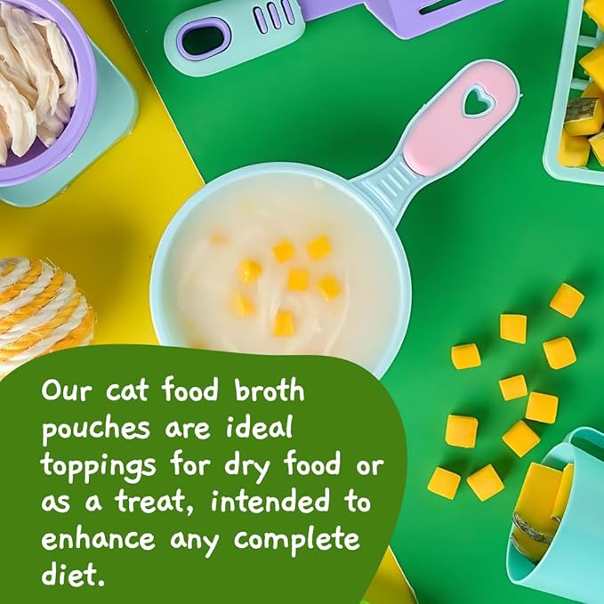 MOOCHIE Grain Free Creamy Broth for Cats - Made with Real Chicken & Pumpkin - No Artificial Flavors or Preservatives - 16 x 1.4 oz Pouch - PAWPICO