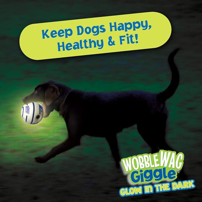 Wobble Wag Giggle Ball - Interactive Glow in the Dark Dog Toy, Giggle Sounds Keeps Dogs Busy and Entertained for Self Play, Pets Know Best - PAWPICO