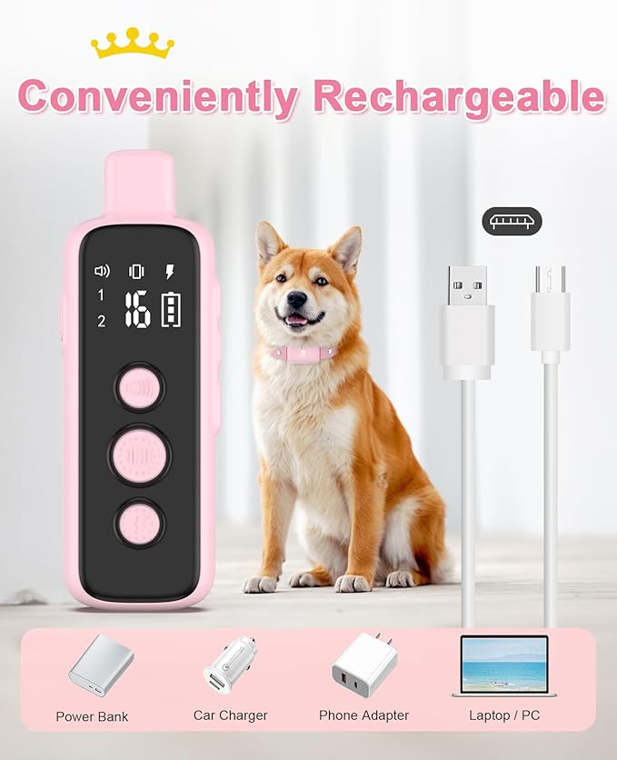 Bousnic Shock Collar for Dogs - Waterproof Rechargeable Dog Electric Training Collar with Remote for Small Medium Large Dogs with Beep, Vibration, Safe Shock Modes (8-120 Lbs) - PAWPICO