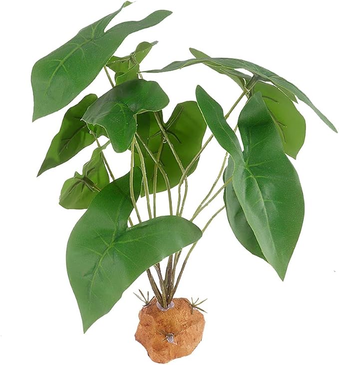 YOGURTCK Reptile Artificial Plants, Amphibian Habitat Hideout, Terrarium Decorations - Scindapsus YOGURTCK