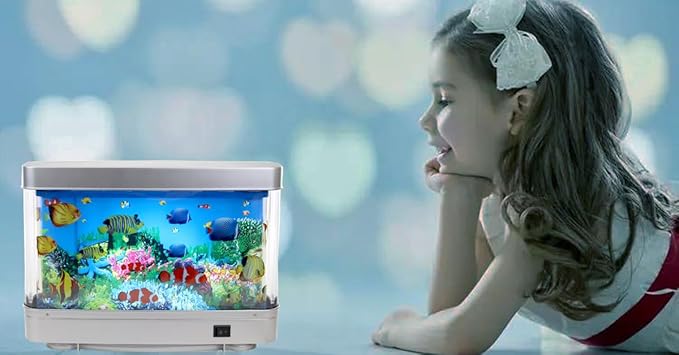 Lightahead Artificial Aquarium: Fascinating Moving Pictures of Fish in Tank Decorative Sensory Aquarium Lamp Virtual Ocean in Motion (Marine Life A) Lightahead%C2%AE