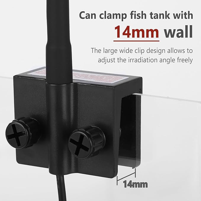 Aquarium Light Focus Light for Fish Tank Indoor LED Light Big Clip Lamp Adjustable Focus (White-Blue with Timer) PAWPICO