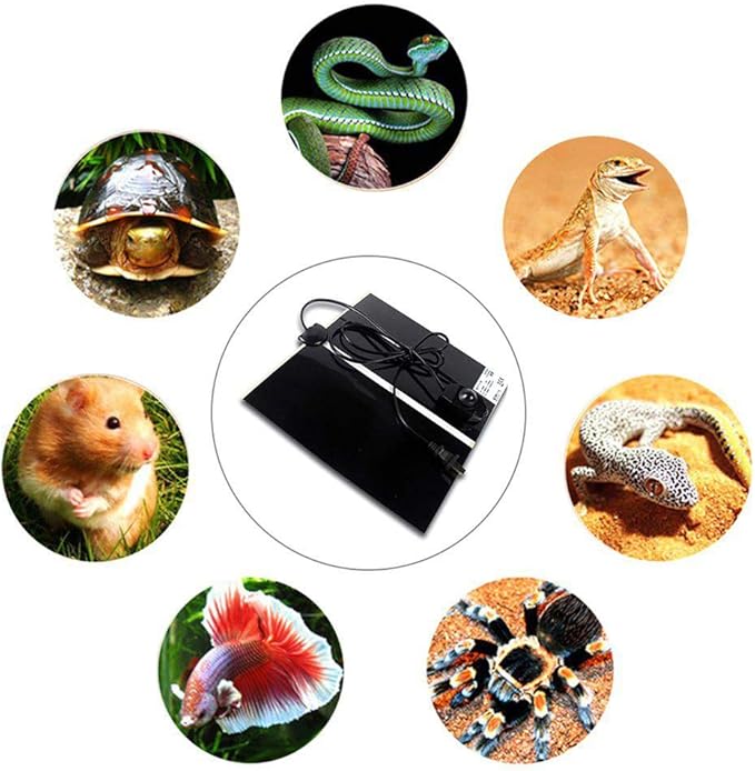 Hamiledyi 14W Reptile Heating Pad,2 PCS Warmer with Temperature Control Adjustment Under Tank,11x11 in Terrarium Heater Mat for Gecko,Turtle,Tortoise,Snakes,Lizard Hamiledyi