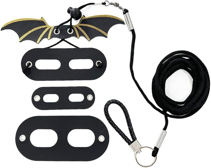 3 Size Pack Bearded Dragon Leash and Harness Set, Bearded Dragon Harness, Soft Leather Detachable Adjustable Reptile Lizard Leash Bearded Dragon (Golden) cyhaen