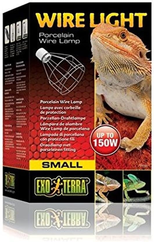 Exo Terra Wire Light, Small, 150W - Heat-Resistant Porcelain Socket, Safe Wire Guard, Ideal for Ceramic Heaters & Incandescent Bulbs ExoTerra