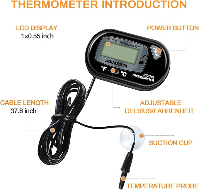 Simple Deluxe 150W Ceramic Heat Lamp Reptile Heat Emitter Heater Lamp Bulb No Light with Free Digital-Thermometer, for Pet Brooder Coop Chicken, Dragon Turtle Lizard Snake Aquarium Tank SimpleDeluxe