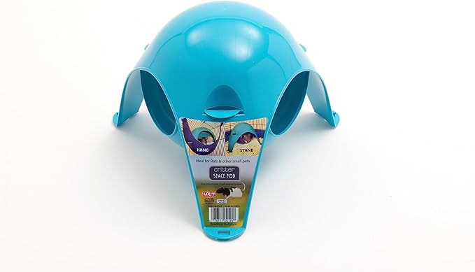 Lixit Igloos and Hideaways for Guinea Pigs, Rats, Mice, Hamsters, Gerbils and Other Small Animals (Blue, Large Space Pod) Lixit