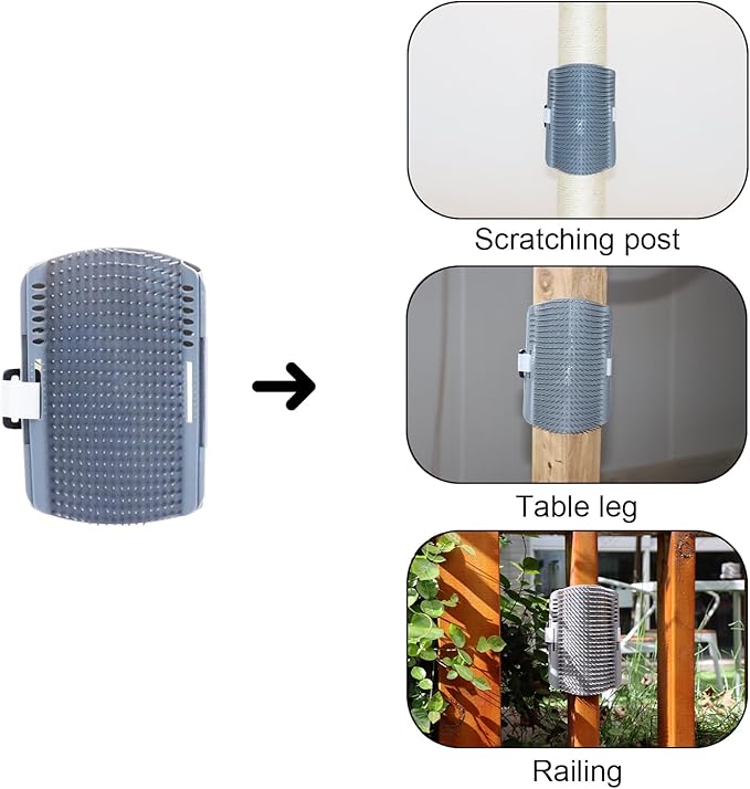 PEEKAB 32" Tall Cat Scratching Post Sisal Scratch Posts with Hanging Ball and Self-Massage Brush Vertical Scratcher for Indoor Cats and Kittens(Light-Gray 32inches) - PAWPICO