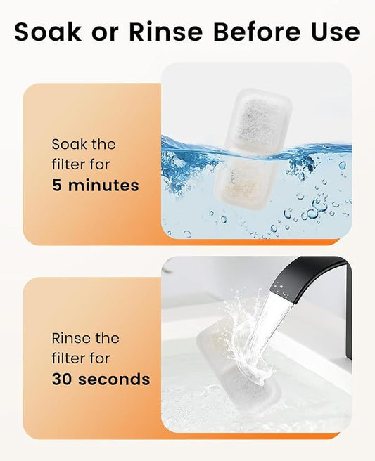 oneisall Cat Water Fountain Filters Replacement, 4 Pack Cat Fountain Filters for 67oz/2L Stainless Steel Cat Fountain Filters, Filters for Cat Water Fountain Easy to Install and Clean - PAWPICO