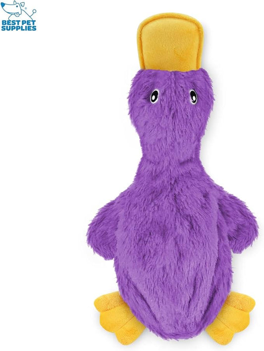 Best Pet Supplies Crinkle Dog Toy for Small, Medium, and Large Breeds, Cute No Stuffing Duck with Soft Squeaker, Fun for Indoor Puppies and Senior Pups, Plush No Mess Chew and Play - Light Purple - PAWPICO