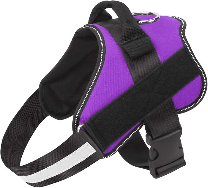 Bolux Dog Harness, No-Pull Reflective Dog Vest, Breathable Adjustable Pet Harness with Handle for Outdoor Walking - No More Pulling, Tugging or Choking (Purple, S) Bolux
