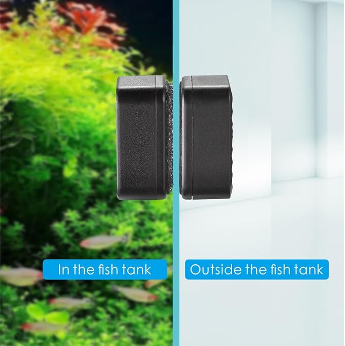 Carefree Fish Aquarium Mini Magnetic Cleaner for Glass Fish Tank Tiny Magnet Brush Algae Scrapers (No Floating) Bewatermyfriend