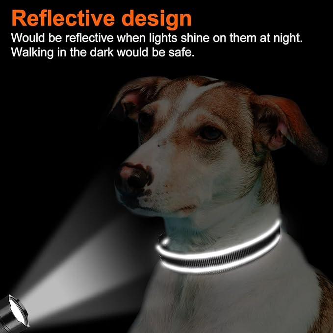 Joytale Reflective Dog Collar,Soft Neoprene Padded Breathable Nylon Pet Collar Adjustable for Large Dogs,Black,L - PAWPICO