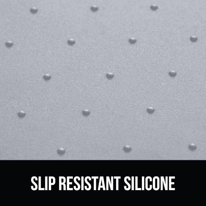 Gorilla Grip 100% Waterproof Raised Edge BPA Free Silicone Pet Feeding Mat, Dog Cat Food Mats Contain Spills Protects Floors, Placemats for Cats, Dogs Water Bowl, Pets Accessories 16x10, Light Gray - PAWPICO