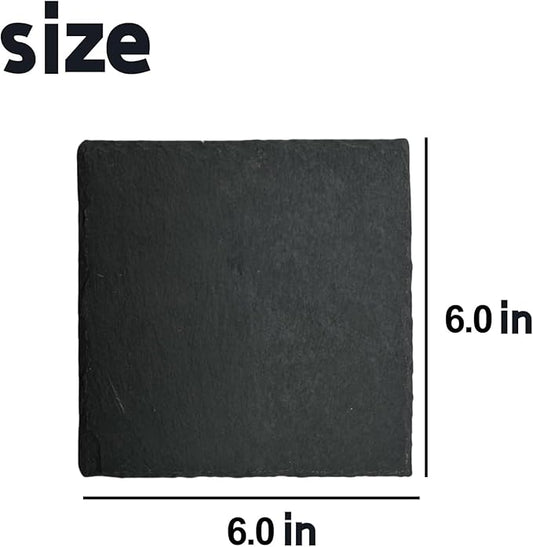 Reptile Basking Platform 2Pcs 6.0''x6.0'' Turtle Rock Plate Slate Feeding Platform Food Dish Bowl Bathing Rock Rest Terrace for Chameleon Lizard Bearded Dragon Gecko Snake Frog Newt (6.0''/15CM) Tfwadmx