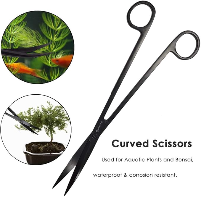 Aquarium Tweezers, Capetsma Stainless Steel Aquarium Plant Tools Long Aquascaping Tools Scissors Spatula Aquatic Plants Tool Set for Freshwater and Saltwater capetsma