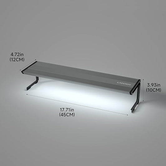 LANDEN AQUABRITE 45 LED Aquarium Light RGB+W for 17.72in (45cm) Rimless Freshwater Fish Tanks - Full Spectrum Lighting with Adjustable Brightness with Controller Landen