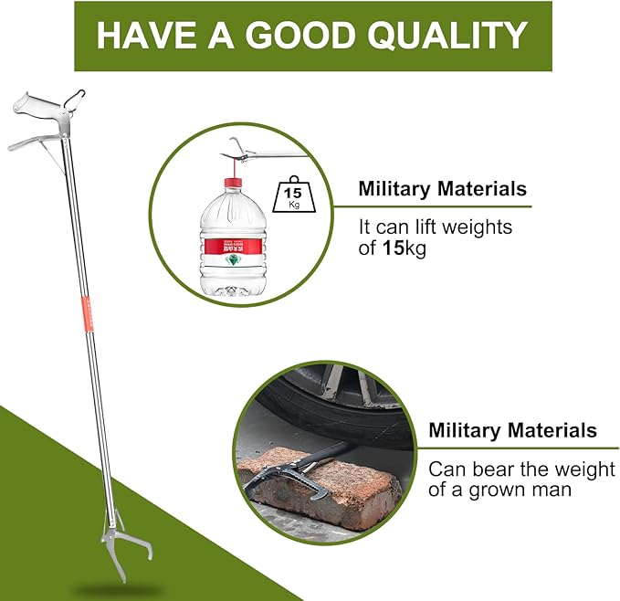 60" Snake Tongs Professional All-Aluminum Alloy Extra Heavy Duty Snake Tongs Reptile Grabber Catcher Wide Jaw Handling Garbage Picker Upper Tool。 HOOJUKE