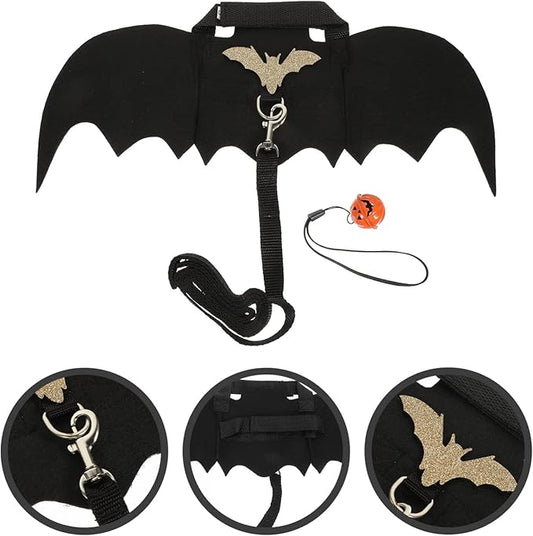 SUPVOX 1 Set of Rabbit Halloween Costumes - Small Animals Halloween Harness Leash Costumes,Pet Bat Wings Apparel for Bunny, Rabbits, Puppies, and Small Cats SUPVOX