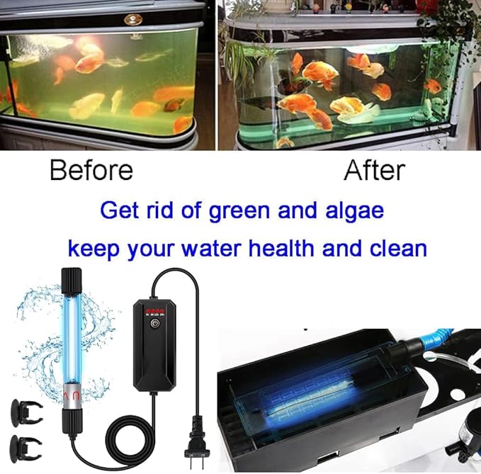 13W Timer Aquarium Clean Light Algae Clear Green Bloom Clean Fish Tank Water Clean Lamp for Sump Pond Filter Tank JackSuperAquariumPetsFocus
