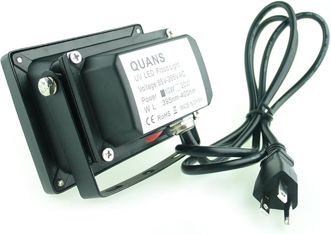 110V 10W UV Ultra Violet LED Black Light for Curing Glue, Resin Cure 3D Printer, Blacklight, Fishing Aquarium, Party Supplies, Neon Glow in The Dark, with US Plug QUANS