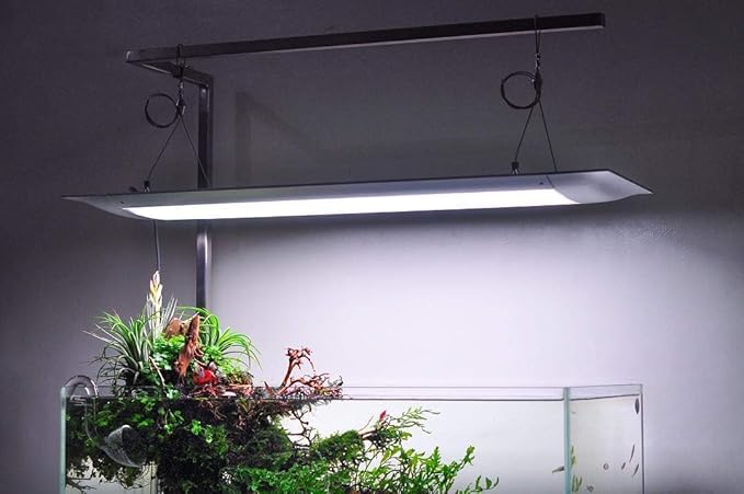 ONF Stainless Steel 304 Square Hanging Kit for Planted Terrarium & Aquarium Light, Suspension System, Adjustable Stand Hold up to 11lb 24-36 inch Fish Tank Light, 2 pcs Tubes in Pack, Left ONF