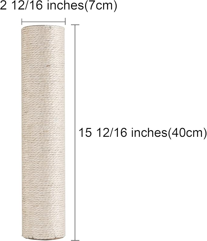 Dimaka Cat Scratching Post Replacement Pole, Cardboard and Sisal, 15.7in, 40cm - PAWPICO
