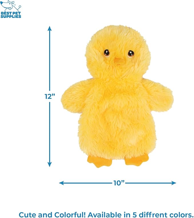 Best Pet Supplies Chicken Crinkle Plush Dog Toys for Interactive Play, Puppy and Senior Indoor Play, Colorful Chicken Toy Shape, Cute and Cuddly - Crinkle Chicken (Yellow) - PAWPICO