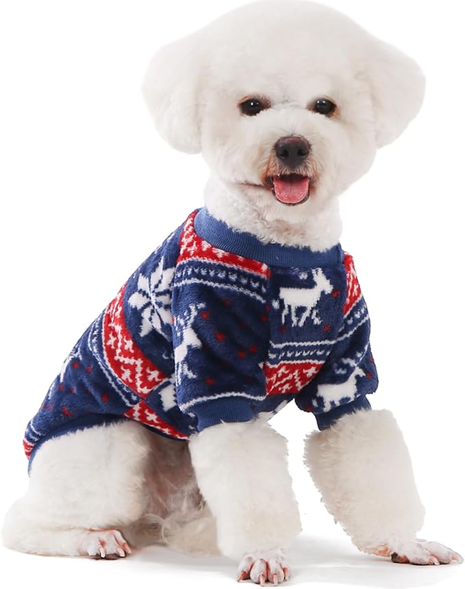 FabriCastle Dog Sweater, Pack of 2 or 3, Dog Clothes, Dog Coat, Dog Jacket for Small or Medium Dogs Boy or Girl, Ultra Soft and Warm Cat Pet Sweaters (Red,Blue, Small) - PAWPICO