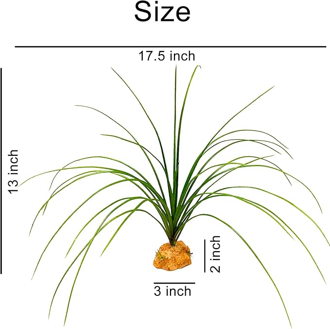 Woyrise Reptile Plants for Terrarium Decor, Amphibian Habitat Artificial Plants Bearded Dragon Tank Accessories fit Crested Gecko Leopard Lizard Chameleon Ball Python Snake Frog - Calamus Woyrise