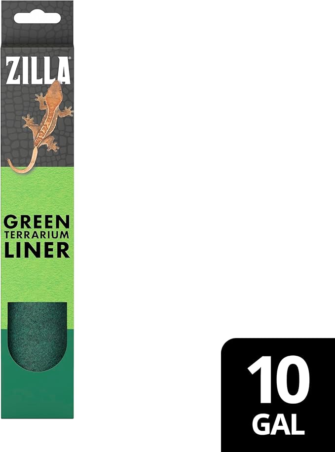 Zilla Reptile Terrarium Bedding Substrate Floor Liner, Green, 10G, 9.75" x 19.75" Zilla