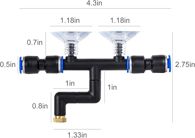 REPTI ZOO 4 Pieces Spray Nozzles Adjustable Fine Misting Water for Reptiles REPTIZOO