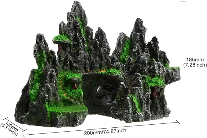 Saim Large Aquarium Mountain View Stone Ornament,Rock Cave Landscape Decorations Artificial Big Mountain Hill View Stone for Aquarium and Reptiles Decorations Mini Garden Decorating Saim