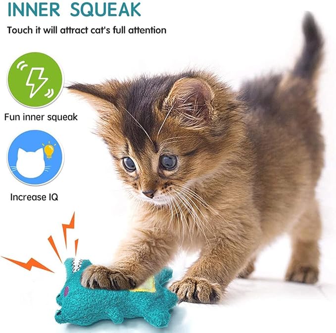 Cat Toys, Interactive Cat Toy for Indoor Cats, Soft and Durable Crinkle Sound Catnip Toys, Catnip Filled Mouse Cat Teething Chew Toy (Pack of 12) - PAWPICO