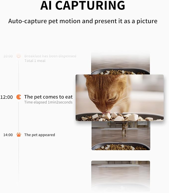 PETKIT Automatic Cat Feeder with Camera,1080P HD Video with Night Vision,Double Hopper Pet Feeder for Cats and Dogs with 2-Way Audio,Smart App Control Cat Food Dispenser,2.4G WiFi/Anti-Stick Bowl - PAWPICO