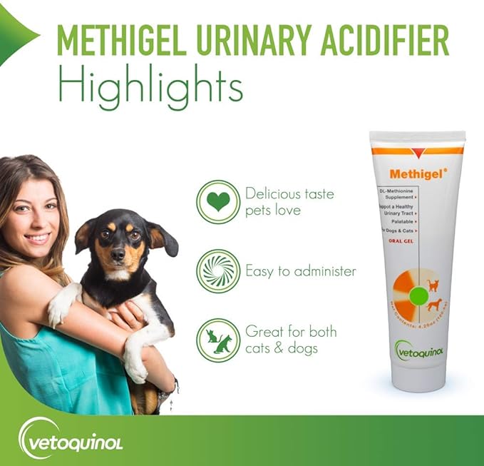 Vetoquinol Methigel Urinary Acidifier to Promote Urinary and Bladder Health for Dogs & Cats Vetoquinol