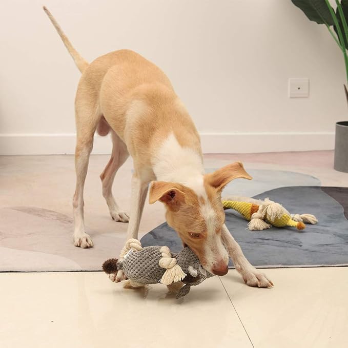 Sedioso Dog Toy, Large Dog Squeaky Toys, Stuffed Animal Dog Plush Toy for Puppy, Small, Middle, Large Dogs (Donkey(Grey)) - PAWPICO