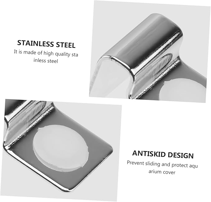 4Pcs Fish Tank Cover Brackets Durable Glass Lid Clips for Aquarium for Rimmed Aquariums Fish Tank Accessories BUGUUYO