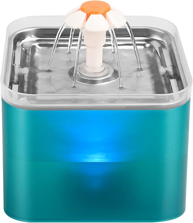 Cat Water Fountain Stainless Steel: Flower Cat Fountain for Drinking - Metal Water Fountain for Cats - Premium Pet Water Fountain 304 Stainless Steel - AONBOY Cat Drinking Fountain for Small Dogs - PAWPICO