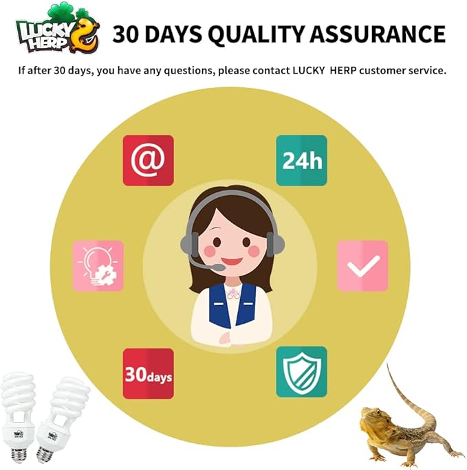 LUCKY HERP 2 Pack UVA UVB Reptile Light, 23W 10.0 UVB Bulb for Desert Reptiles, Compact Fluorescent Terrarium Lamp, Reptile UVB Bulb for Bearded Dragon, Lizard, Tortoise LUCKYHERP