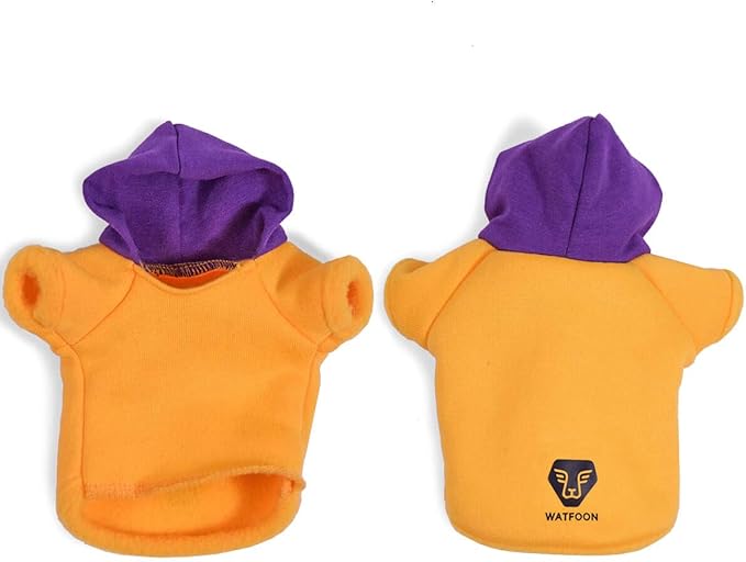WATFOON Bearded Dragon Clothes Tank Accessories Costume Reptile Hoodies Apparel Handmade Warm Coat Jacket for Skin Protection Photo Party Lizard Small Animal Gecko Chameleon (L, Purple/Yellow) WATFOONpets