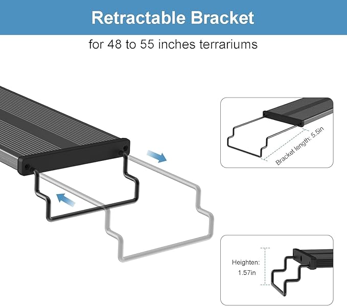 Full Spectrum LED Aquarium Light 48W, 48''-55'' Adjustable Fish Tank Lights Auto on/Off with Timer Dimmable for Freshwater Plants, 4 Natural Modes Aquarium Plant Light Danhh