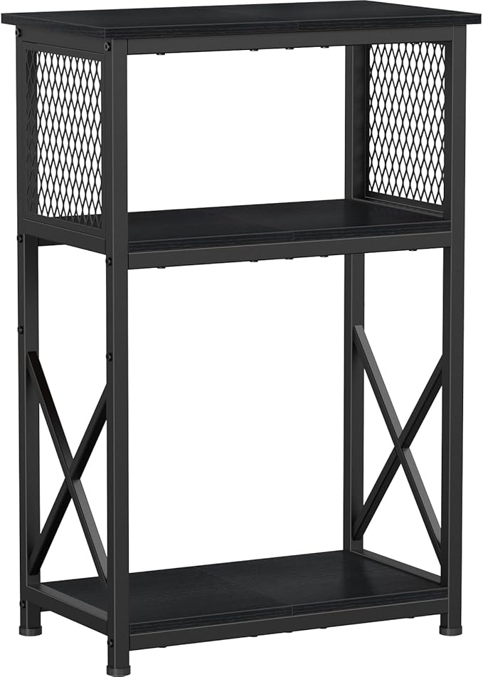 Snughome Fish Tank Stand, 10 Gallon Aquarium Stand with Storage, 3 Tier Heavy Metal Fish Tank Stand Fish Tank Shelf 20.47" x 11.42" x 30.91", Black Snughome