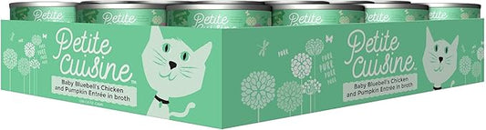 PETITE CUISINE Baby BlueBells's Wet Cat Food, Chicken and Pumpkin, 2.8 oz Cans (24 Count) - PAWPICO