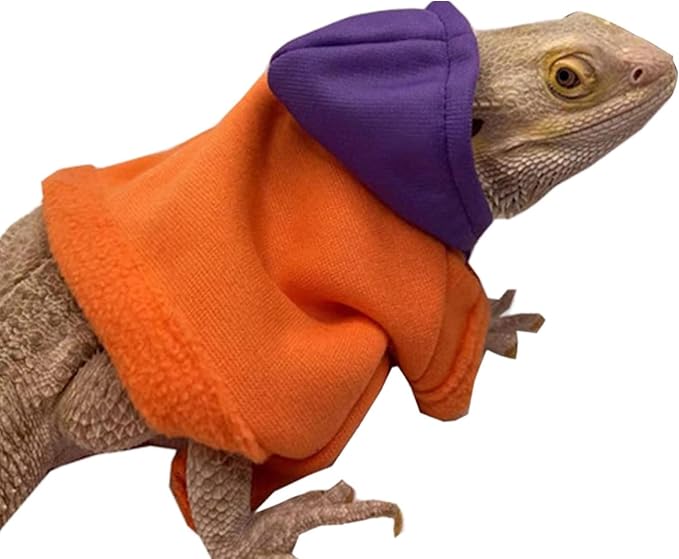 Lizards Clothes for Bearded Dragon - Handmade Cotton Hoodies Warm Sweater Coat Reptiles Apparel Costume Skin Protection Photo for Lizard Bearded Dragon Crested Gecko Chameleon (4 Pack,Large) SEZDEKI