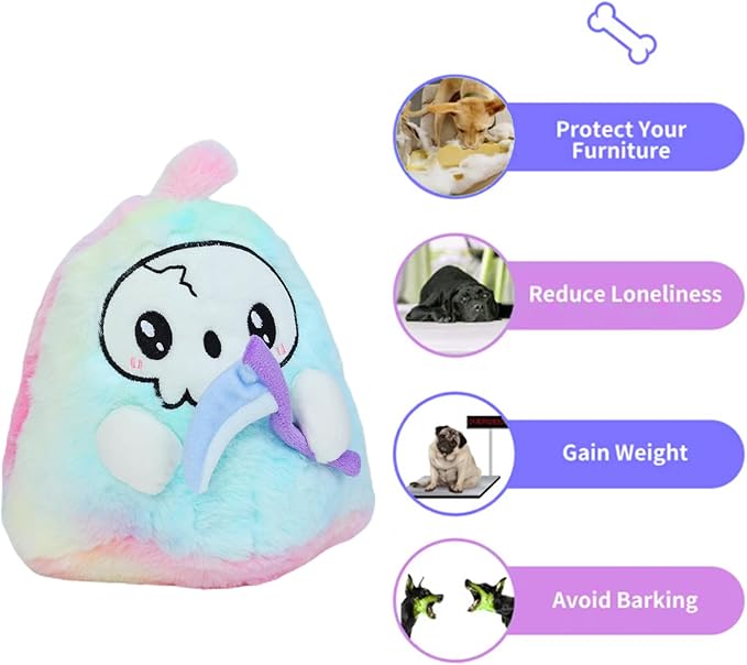 DODODOLA Dog Toys Puppy Toys Cute Squeaky Dog Toy with Crinkle Paper Stuffed Plush Halloween Dog Toys for Small Medium Large Dogs - PAWPICO
