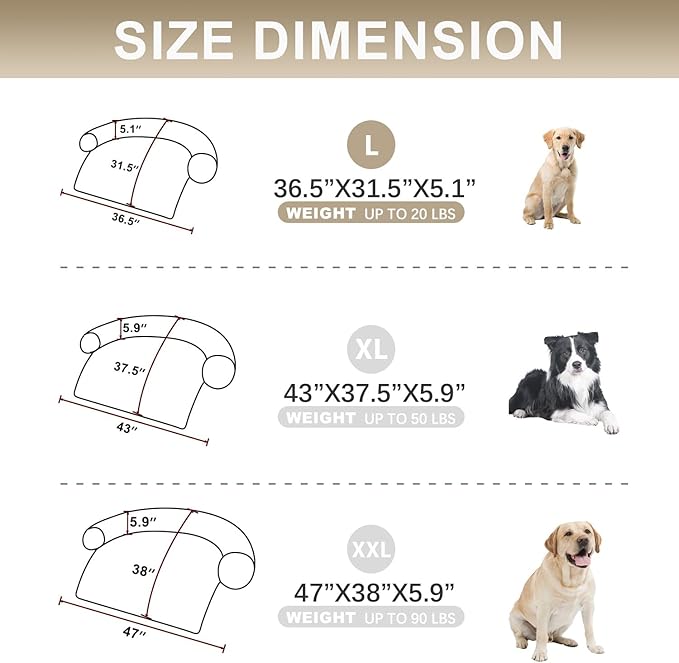 Tinaco Luxurious Calming Dogs/Cats Bed Mats, Washable Removable Couch Cover, Plush Long Fur Mat, Waterproof Lining, Perfect for Small, Medium and Large Pets (Gradient Brown, L) - PAWPICO