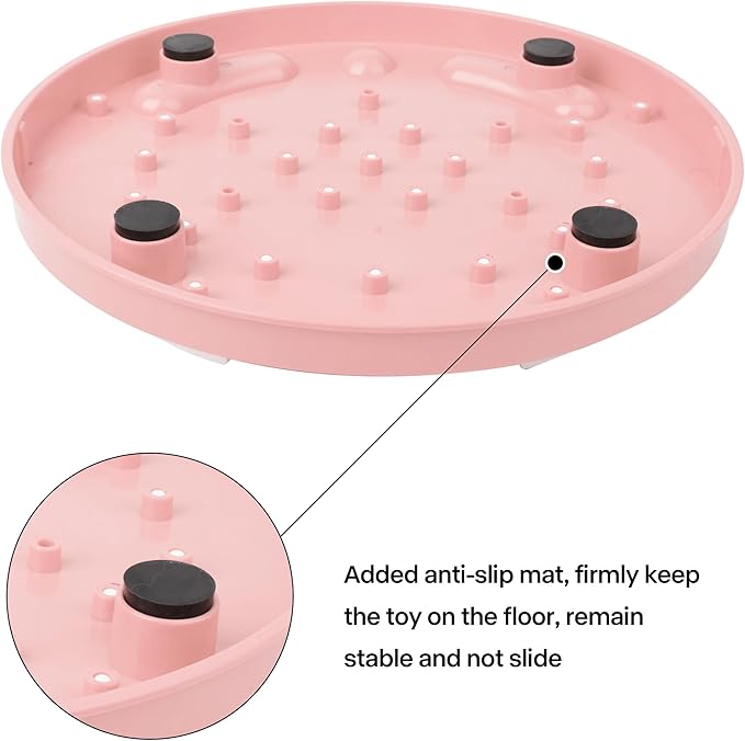 Cat Puzzle Feeder Interactive Enrichment Toys for Indoor Cats Slow Feeder Cat Treat Puzzle Cat Food Puzzle Toy Cat Stimulation Toys for Indoor Cats Pink - PAWPICO