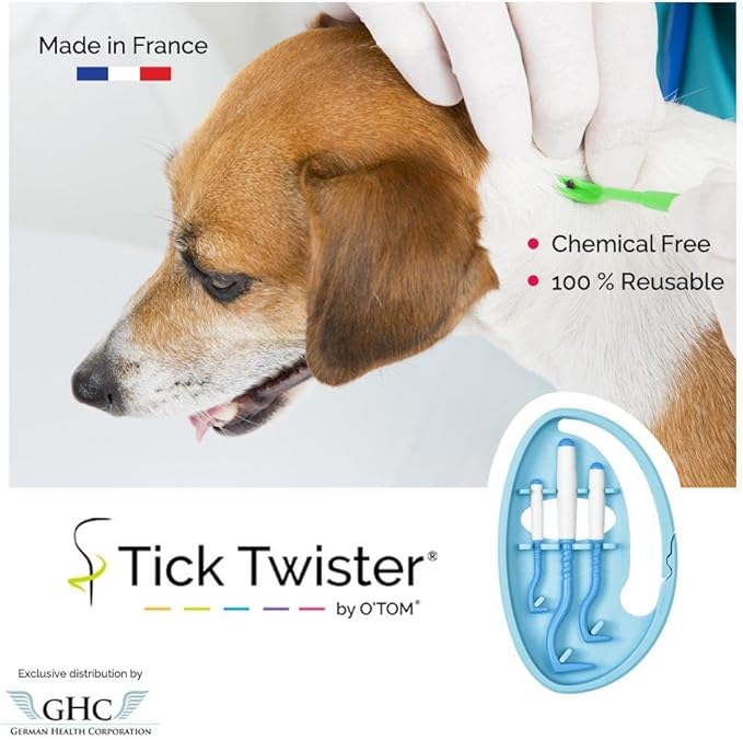 Tick Remover for Dogs and Human - Made in France - Tick Puller for Humans and Dogs - 3 Different Sizes - Dog Tick Removal Tool - Also for All Other Pets - Tick Nipper in Tick+Twister