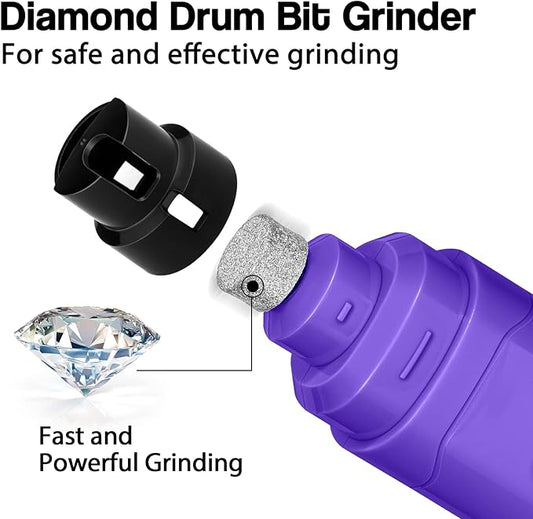 Casfuy Dog Nail Grinder Upgraded - Professional 2-Speed Electric Rechargeable Pet Nail Trimmer Painless Paws Grooming & Smoothing for Small Medium Large Dogs & Cats (Purple) - PAWPICO